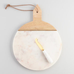 MARBLE CHOPPING BOARD WITH KNIFE - Mabrook Hotel Supplies