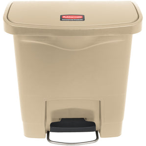 RUBBERMAID STREAMLINE® 4 GAL STEP-ON RESIN FRONT STEP BEIGE - Mabrook Hotel Supplies
