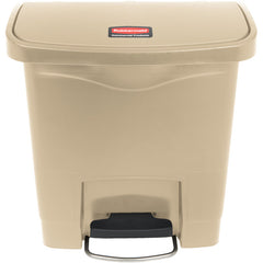 RUBBERMAID STREAMLINE® 4 GAL STEP-ON RESIN FRONT STEP BEIGE - Mabrook Hotel Supplies