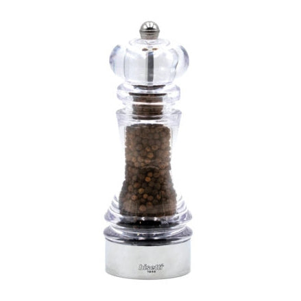 BISETTI ACRYLIC & STAINLESS STEEL PEPPER MILL - 18 CM - Mabrook Hotel Supplies
