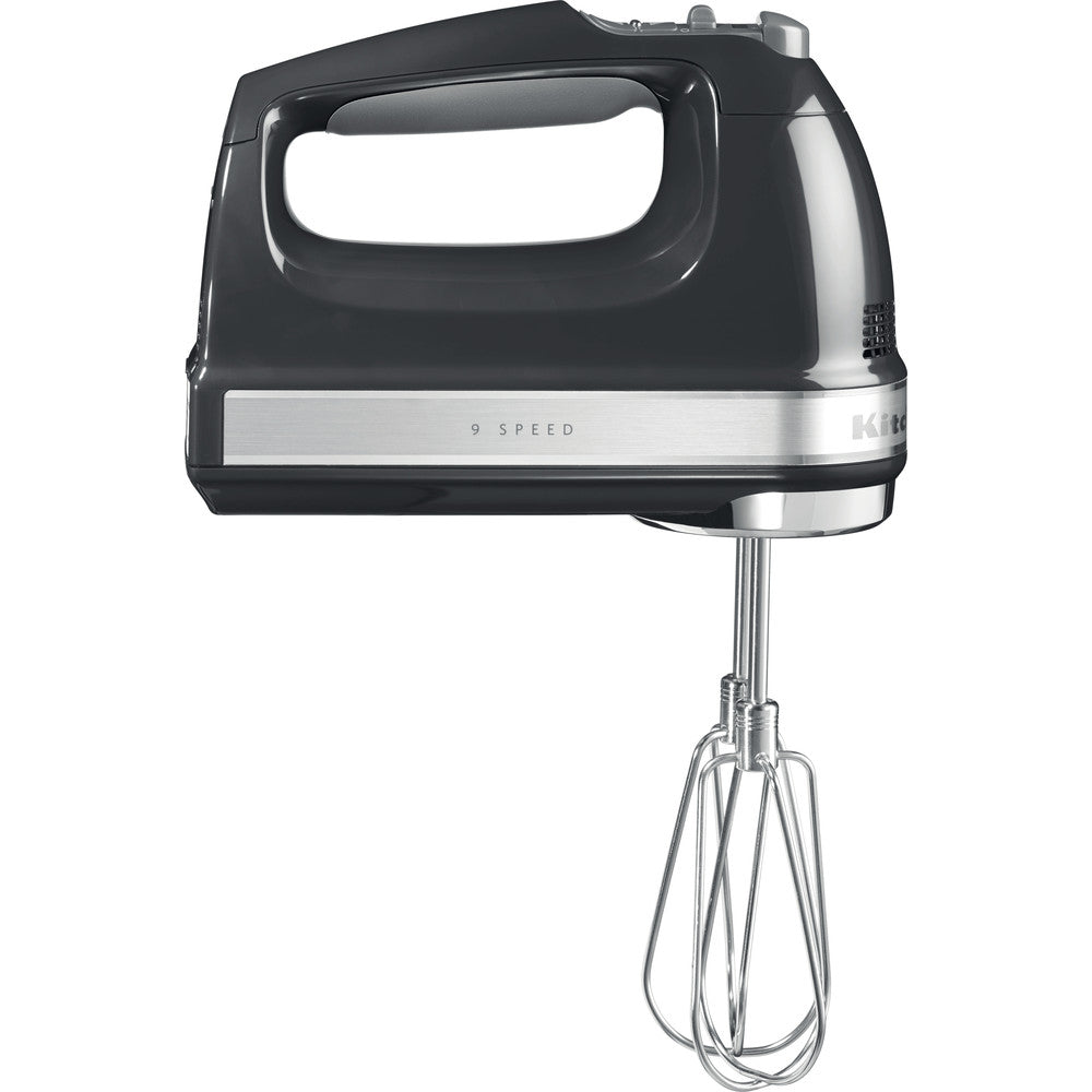 KitchenAid 9-Speed Onyx Black Hand Mixer with Beater and Whisk