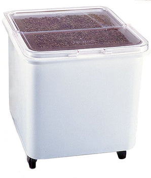 Rubbermaid Commercial Flat Top Ingredient Bin with Sliding Lid - White 109 Ltr - Mabrook Hotel Supplies