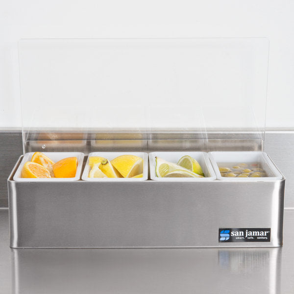 SAN JAMAR NON-CHILLED GARNISH TRAYS 4 COMPARTMENTS - Mabrook Hotel Supplies