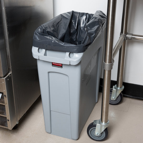 RUBBERMAID VENTED SLIM JIM® 16 GAL GRAY - Mabrook Hotel Supplies