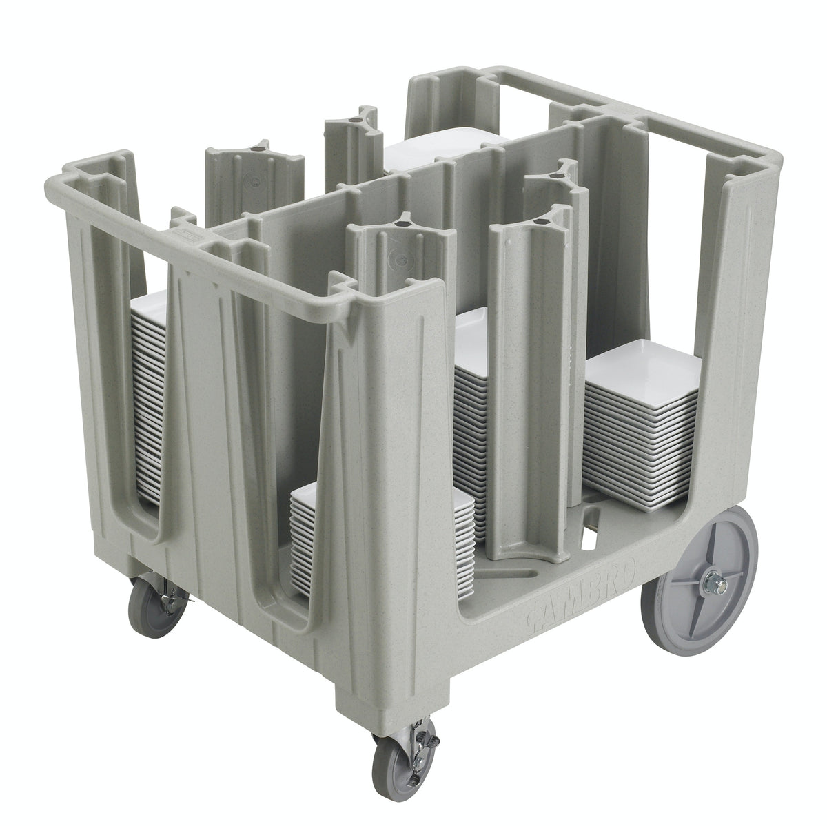 CAMBRO ADJUSTABLE DISH CADDIE WITH 6 DIVIDER, SPECKLED GRAY - Mabrook Hotel Supplies