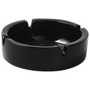 "STACKABLE ASHTRAY DIA: 10.7CM, HEIGHT: 3.5CM, BLACK" - Mabrook Hotel Supplies