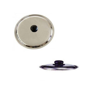 STEEL LID WITH BLACK KNOB 28 CM - Mabrook Hotel Supplies