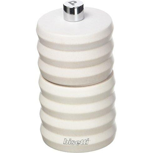 BISETTI PEPPER MILL WHITE WOOD FINISHING - 10 CM - Mabrook Hotel Supplies