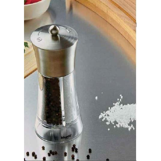 BISETTI ACRYLIC & STAINLESS STEEL PEPPER MILL AND SALT DUAL BIG - Mabrook Hotel Supplies