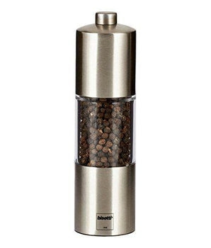 BISETTI ACRYLIC MATT FINISH STAINLESS STEEL PEPPER MILL - 16 CM - Mabrook Hotel Supplies