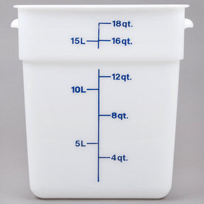 POLYETHYLENE SQUARE FOOD STORAGE CONTAINER CAP:17.2 Lt SIZE: - Mabrook Hotel Supplies