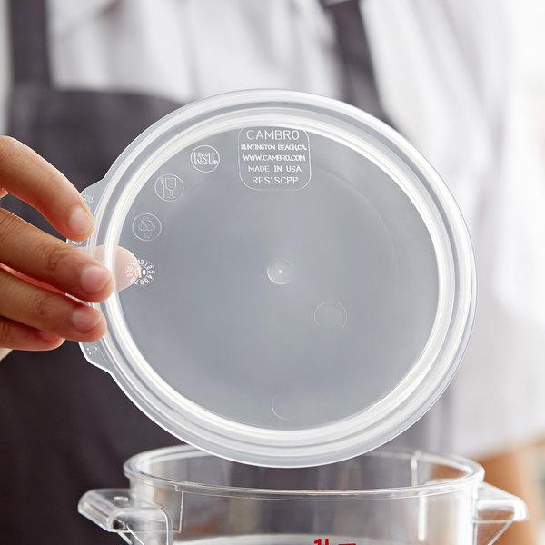Cambro, Translucent Cover Fit for 1qt Food Storage Round Container - Mabrook Hotel Supplies