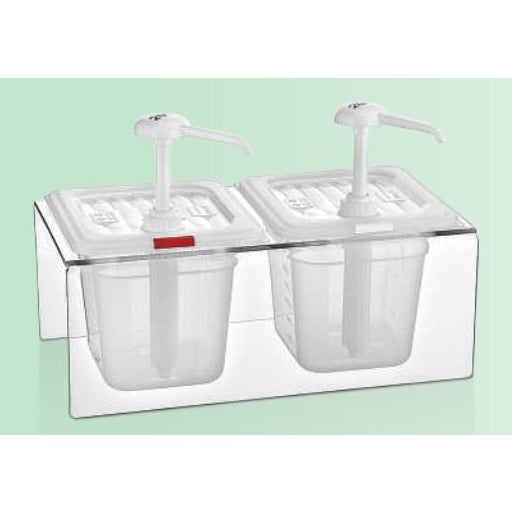 SAUCE DISPENSER DOUBLE,COLOR: TRANSPARENT - Mabrook Hotel Supplies
