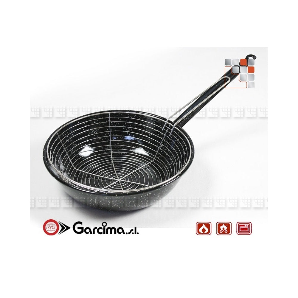 ENAMELLED FRYER WITH GARCIMA HANDLE - 26 CM - Mabrook Hotel Supplies