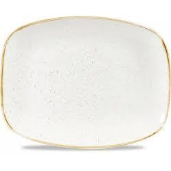 STONECAST BARLEY WHITE OBLONG CHEFS PLATE 10.3"X8" BOX 12 - Mabrook Hotel Supplies