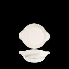 STONECAST BARLEY WHITE SMALL ROUND EARED DISH 5 7/8 x 7 1/8"  BOX 6 - Mabrook Hotel Supplies