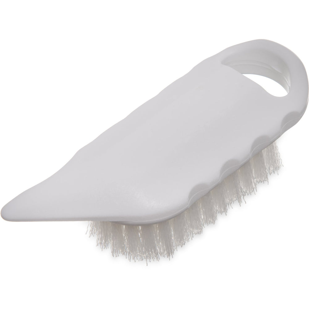 Potato Brush, 5-3/4" long, scraper-edge grip, medium-stiff bristles, polyester, white - Mabrook Hotel Supplies