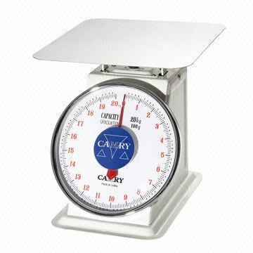 "MECHANICAL DIAL SCALE, SS. FLAT PLATE, CAP: 10 KG, DIV: 50 G" - Mabrook Hotel Supplies