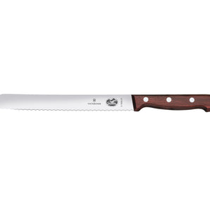 VICTORINOX BREAD KNIFE WAVY BLADE ROSEWOOD HANDLE - 21 CM - Mabrook Hotel Supplies