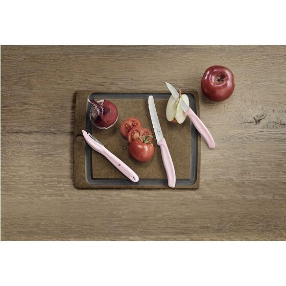 VICTORINOX PARING KNIFE SET WITH PEELER, 3 PIECES - ROSE - Mabrook Hotel Supplies