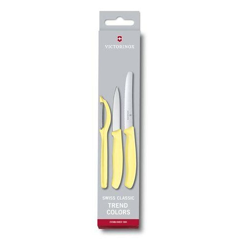 VICTORINOX PARING KNIFE SET WITH PEELER, 3 PIECES - LIGHT YELLOW - Mabrook Hotel Supplies