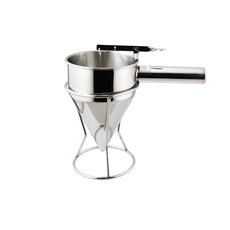 STAINLESS STEEL 201 OIL FUNNEL W/STAND, 5-1/3" (135MM) DIA - Mabrook Hotel Supplies