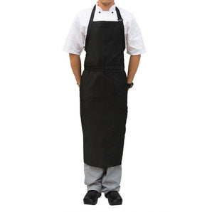 Large Black Bib Apron with Adjustable Neck Buckle. - Mabrook Hotel Supplies