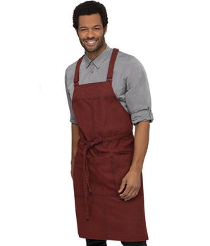 UPTOWN CROSS BACK BIB APRON URBAN,COLOR:RED-NAVY - Mabrook Hotel Supplies