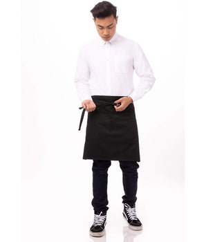 Half Bistro Apron: Black. - Mabrook Hotel Supplies