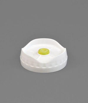 1 Hole Portion Pal Dispensing Cap with Medium Yellow Valve - Mabrook Hotel Supplies