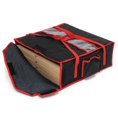 THERMAL BAG, COLOR: BLACK, CAPACITY: 4 PIZZA BOXES 50X50 CM, SIDE POCKETS FOR DRINKS, DURABLE AND EASILY WASHABLE MATERIALS. DIM: 53X53X21 H CM. - Mabrook Hotel Supplies
