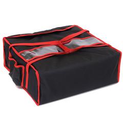 THERMAL BAG, COLOR: BLACK, CAPACITY: 4 PIZZA BOXES 60X60 CM, SIDE POCKETS FOR DRINKS, DURABLE AND EASILY WASHABLE MATERIALS. DIM: 62X62X21 H CM. - Mabrook Hotel Supplies