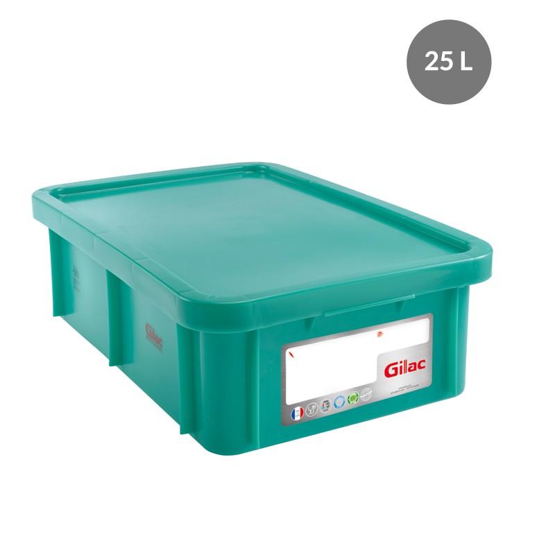 "RECTANGULAR CONTAINER WITH LID, COLOR: GREEN, CAPACITY: 25 L" - Mabrook Hotel Supplies