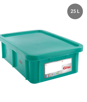 "RECTANGULAR CONTAINER WITH LID, COLOR: GREEN, CAPACITY: 25 L" - Mabrook Hotel Supplies