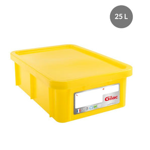 "RECTANGULAR CONTAINER WITH LID, COLOR: YELLOW, CAPACITY: 25" - Mabrook Hotel Supplies