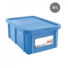 "RECTANGULAR CONTAINER WITH LID, COLOR: BLUE, CAPACITY 35 L," - Mabrook Hotel Supplies