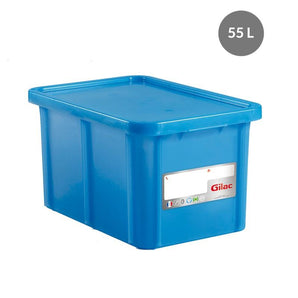 "RECTANGULAR CONTAINER WITH LID, COLOR: BLUE, CAPACITY: 55 L," - Mabrook Hotel Supplies