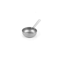 MINI BYTES FRY PAN WITH S/S HANDLES ,S/S PLAIN VINTAGE FINISH,DIM:8.25X2.5 CM,CAP:120 ML( - Mabrook Hotel Supplies