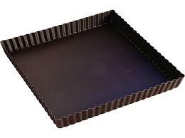 SQUARE TART MOULD - FLUTED EDGES - FIXED BOTTOM - NON STICK - Mabrook Hotel Supplies