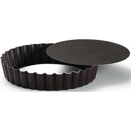 ROUND FLUTED TART MOULD - LOOSE BOTTOM - NON STICK L: 100mm - Mabrook Hotel Supplies