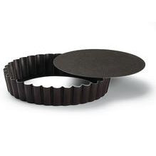 ROUND FLUTED TART MOULD - LOOSE BOTTOM - NON STICK L: 110mm - Mabrook Hotel Supplies