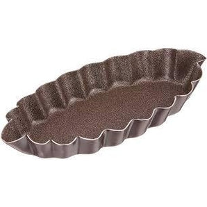 FLUTED OVAL BOAT MOULD - NON STICK L: 90mm H: 12mm - Mabrook Hotel Supplies