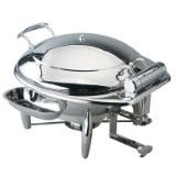 LUXURY ROUND CHAFING DISH-STAINLESS STEEL LID  CAP. OF FOOD - Mabrook Hotel Supplies