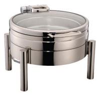 LUXURY CHAFING DISH-LUXURY FRAME ROUND GLASS LID CAP. OF FOO - Mabrook Hotel Supplies