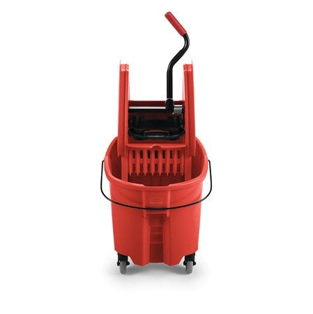 RUBBERMAID WAVEBRAKE® 35 QT DOWN-PRESS BUCKET AND WRINGER, RED - Mabrook Hotel Supplies