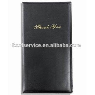 "GUEST CHECK HOLDER BLACK 9""x5"",  W/GOLD ""Thank you"" IMPRINT" - Mabrook Hotel Supplies