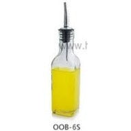 SQUARE SALAD OLIVE OIL BOTTLE WITH S/S POURER,DIM:6OZ - Mabrook Hotel Supplies