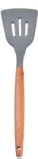SILICONE + NYLON BLADE UTENSILS W/BEEHCH WOOD HANDLE, TURNER ,12 - 3/5" (320MM) - Mabrook Hotel Supplies