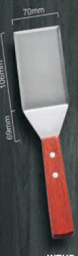 "WOOD HANDLE GRIDDLE SCRAPER 4.875x3"" BLADE" - Mabrook Hotel Supplies
