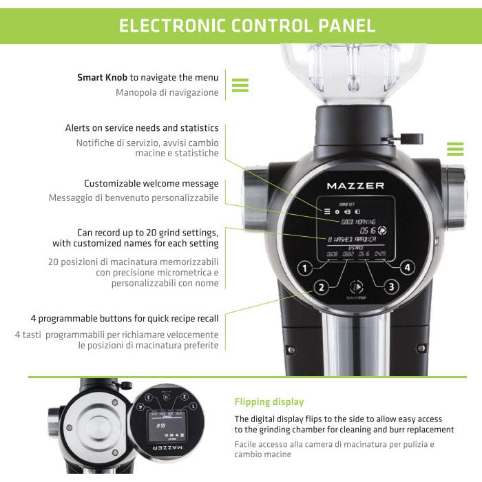 Mazzer ZM Filter On Demand Black Digital Espresso Coffee - Mabrook Hotel Supplies